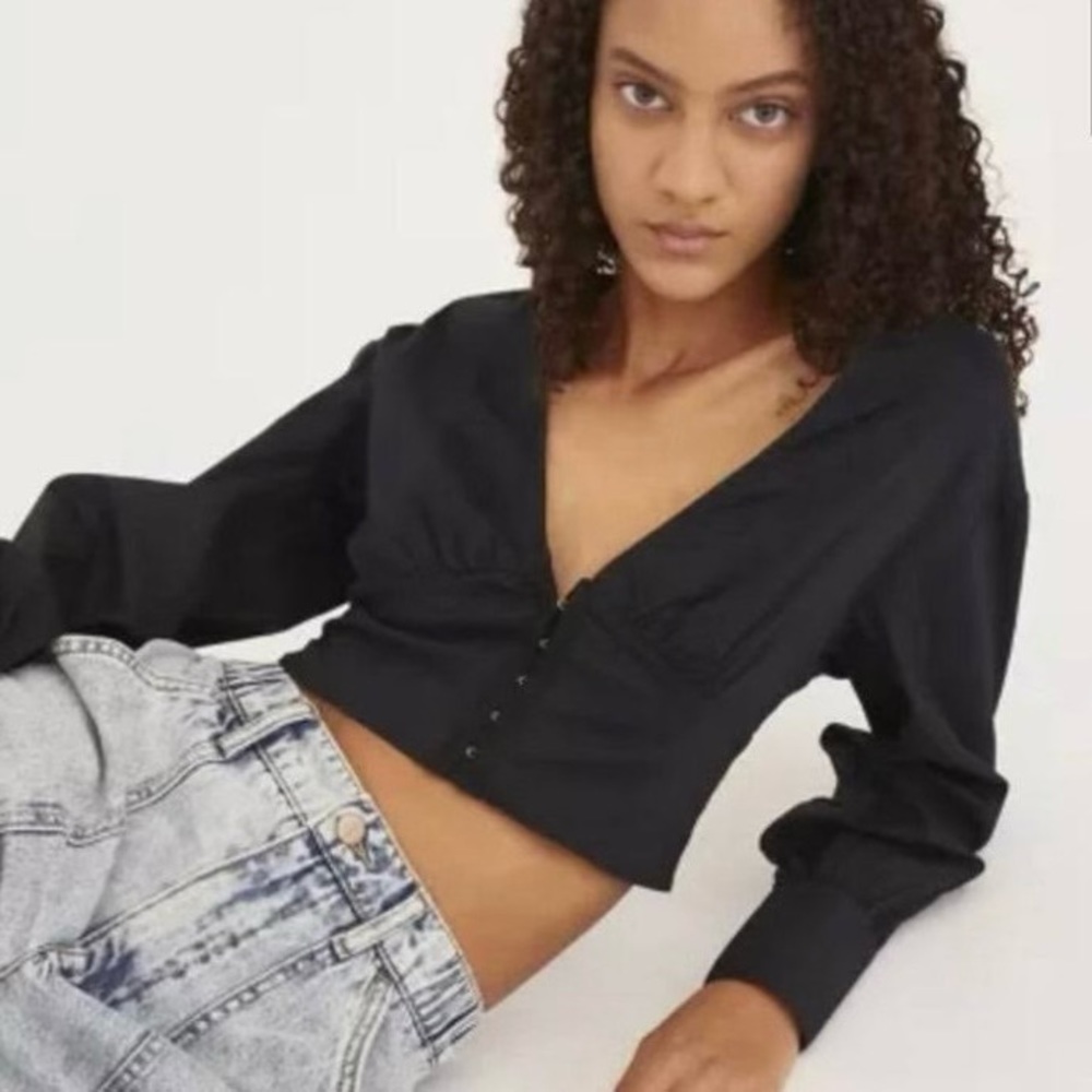 Urban Outfitters Pearla Black Corset Top